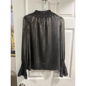 Worthington Women's Sheer Black Long Sleeve Dress Top Size Small (New w/ Tags)